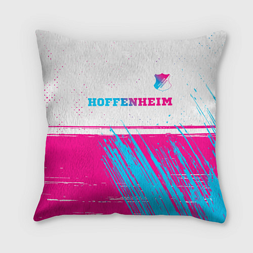 Подушка квадратная Hoffenheim neon gradient style посередине / 3D-принт – фото 1