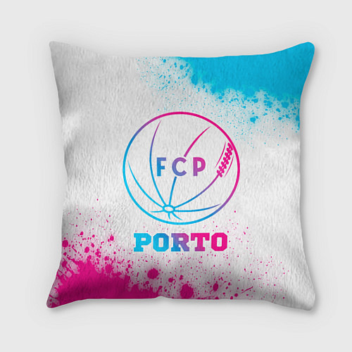 Подушка квадратная Porto neon gradient style / 3D-принт – фото 1