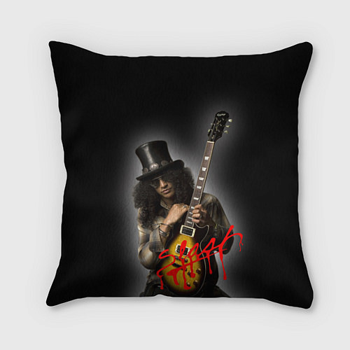 Подушка квадратная Slash музыкант группы Guns N Roses / 3D-принт – фото 1
