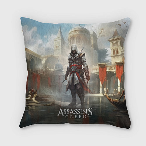 Подушка квадратная Assassins creed game poster / 3D-принт – фото 1