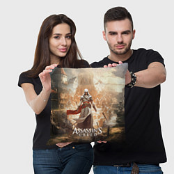 Подушка квадратная Assassins creed старинный город, цвет: 3D-принт — фото 2