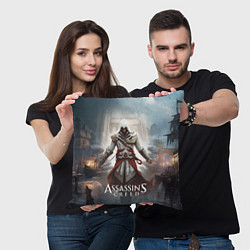 Подушка квадратная Assassins creed poster game, цвет: 3D-принт — фото 2