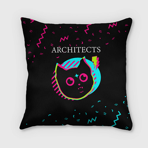 Подушка квадратная Architects - rock star cat / 3D-принт – фото 1