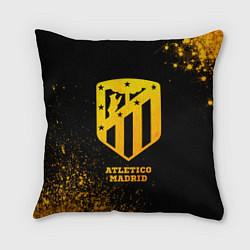 Подушка квадратная Atletico Madrid - gold gradient, цвет: 3D-принт