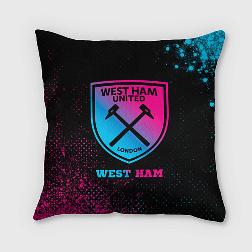 Подушка квадратная West Ham - neon gradient / 3D-принт – фото 1