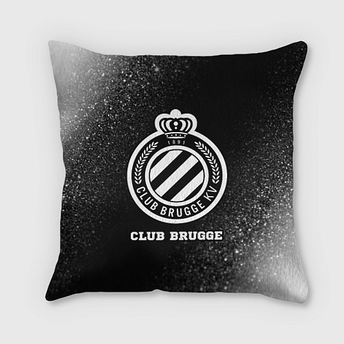 Подушка квадратная Club Brugge sport на темном фоне / 3D-принт – фото 1