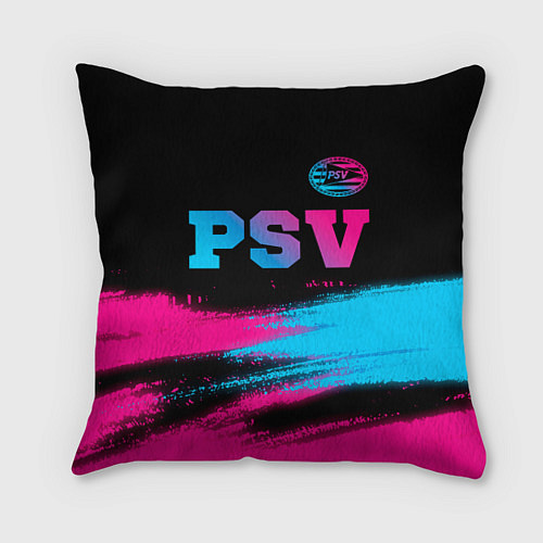 Подушка квадратная PSV - neon gradient посередине / 3D-принт – фото 1