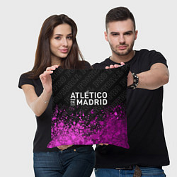 Подушка квадратная Atletico Madrid pro football посередине, цвет: 3D-принт — фото 2