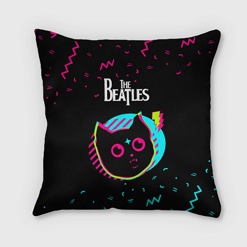 Подушка квадратная The Beatles - rock star cat / 3D-принт – фото 1