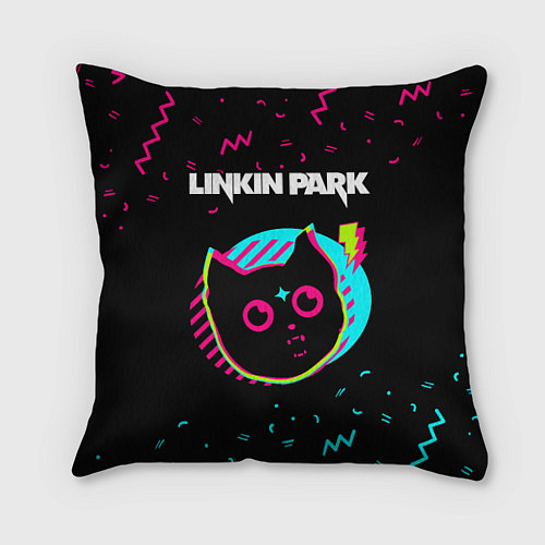 Подушка квадратная Linkin Park - rock star cat / 3D-принт – фото 1