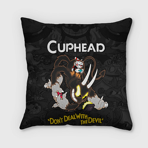 Подушка квадратная Cuphead - devil play game / 3D-принт – фото 1