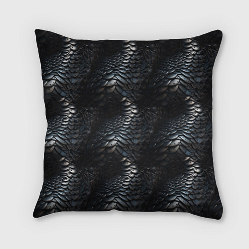 Подушка квадратная Блестящая металлическая броня / 3D-принт – фото 1