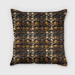 Подушка квадратная Золотистая текстурная броня, цвет: 3D-принт