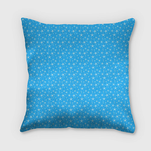 Подушка квадратная Голубой со звёздочками / 3D-принт – фото 1