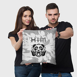 Подушка квадратная HIM рок панда на светлом фоне, цвет: 3D-принт — фото 2