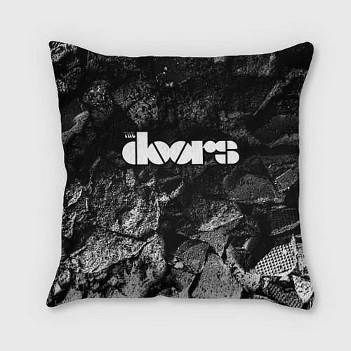 Подушка квадратная The Doors black graphite / 3D-принт – фото 1