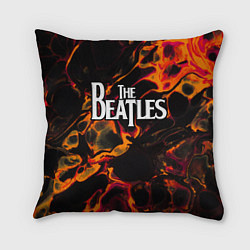 Подушка квадратная The Beatles red lava, цвет: 3D-принт