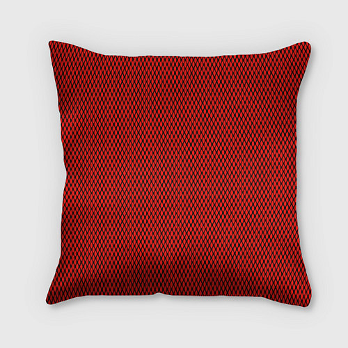 Подушка квадратная Красно-чёрный имитация сетки / 3D-принт – фото 1
