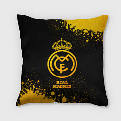 Подушка квадратная Real Madrid - gold gradient, цвет: 3D-принт