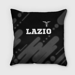 Подушка квадратная Lazio sport на темном фоне посередине