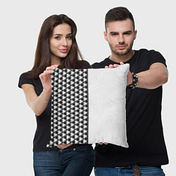 Подушка квадратная Чёрные треугольники на белом фоне, цвет: 3D-принт — фото 2