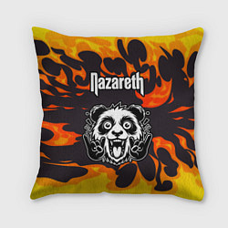 Подушка квадратная Nazareth рок панда и огонь, цвет: 3D-принт