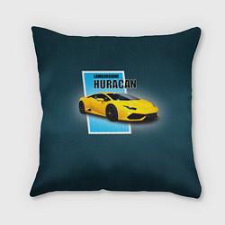 Подушка квадратная Спортивная итальянская машина Lamborghini Huracan, цвет: 3D-принт