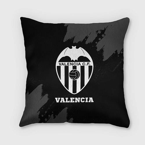 Подушка квадратная Valencia sport на темном фоне / 3D-принт – фото 1