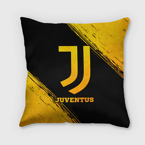 Подушка квадратная Juventus - gold gradient / 3D-принт – фото 1