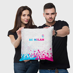 Подушка квадратная AC Milan neon gradient style посередине, цвет: 3D-принт — фото 2