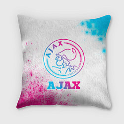 Подушка квадратная Ajax neon gradient style, цвет: 3D-принт