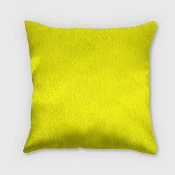 Подушка квадратная Яркий желтый, цвет: 3D-принт