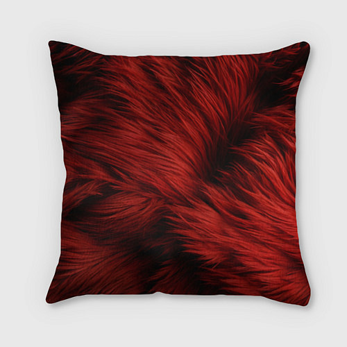 Подушка квадратная Красная шерсть / 3D-принт – фото 1