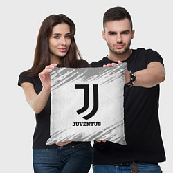 Подушка квадратная Juventus sport на светлом фоне, цвет: 3D-принт — фото 2