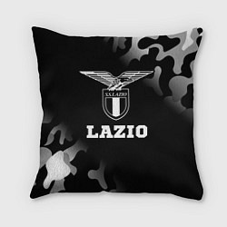 Подушка квадратная Lazio sport на темном фоне, цвет: 3D-принт