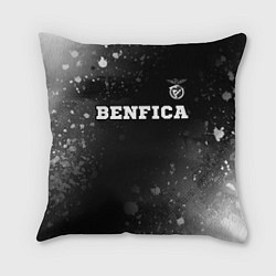 Подушка квадратная Benfica sport на темном фоне посередине, цвет: 3D-принт