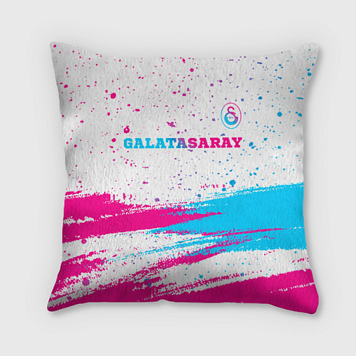 Подушка квадратная Galatasaray neon gradient style посередине / 3D-принт – фото 1