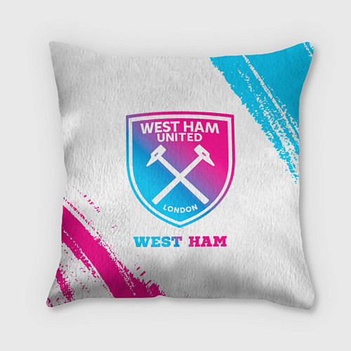 Подушка квадратная West Ham neon gradient style / 3D-принт – фото 1