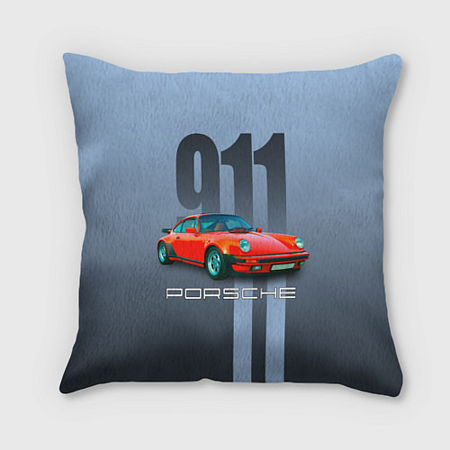 Подушка квадратная Винтажный автомобиль Porsche 911 Carrera / 3D-принт – фото 1
