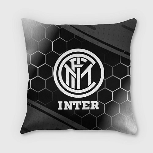 Подушка квадратная Inter sport на темном фоне / 3D-принт – фото 1