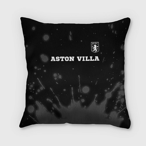 Подушка квадратная Aston Villa sport на темном фоне посередине / 3D-принт – фото 1