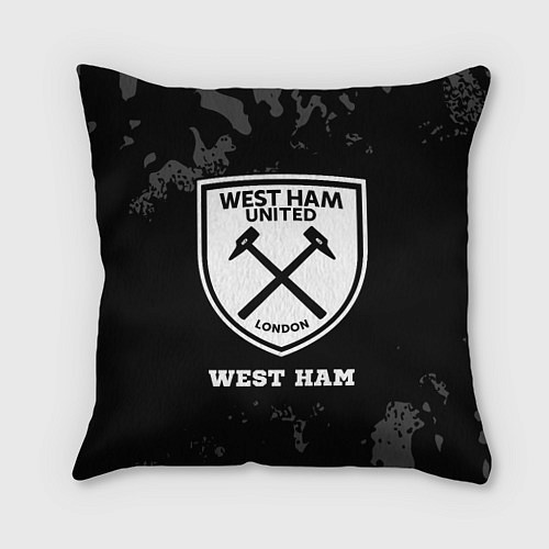 Подушка квадратная West Ham sport на темном фоне / 3D-принт – фото 1