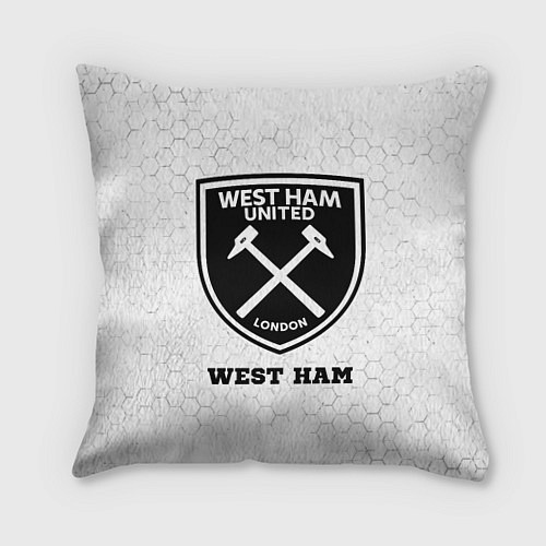 Подушка квадратная West Ham sport на светлом фоне / 3D-принт – фото 1