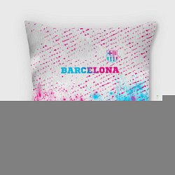Подушка квадратная Barcelona neon gradient style посередине, цвет: 3D-принт