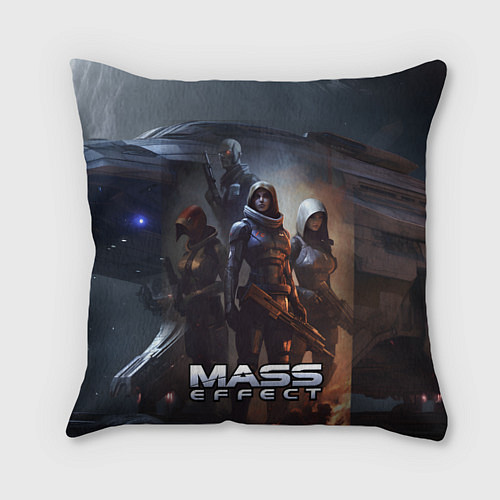Подушка квадратная Mass Effect space game / 3D-принт – фото 1