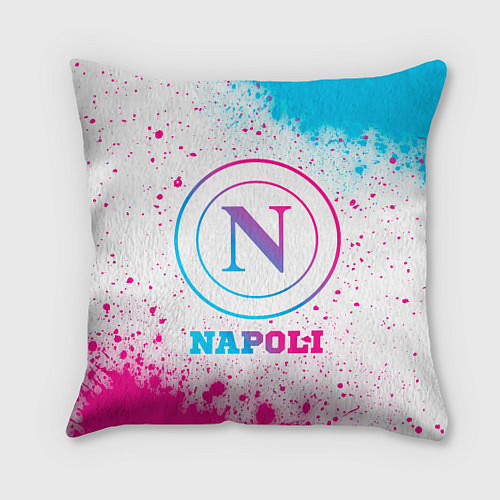 Подушка квадратная Napoli neon gradient style / 3D-принт – фото 1