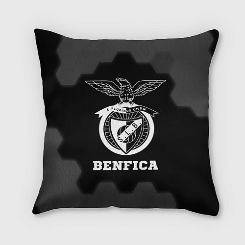 Подушка квадратная Benfica sport на темном фоне / 3D-принт – фото 1