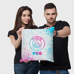 Подушка квадратная PSG neon gradient style, цвет: 3D-принт — фото 2