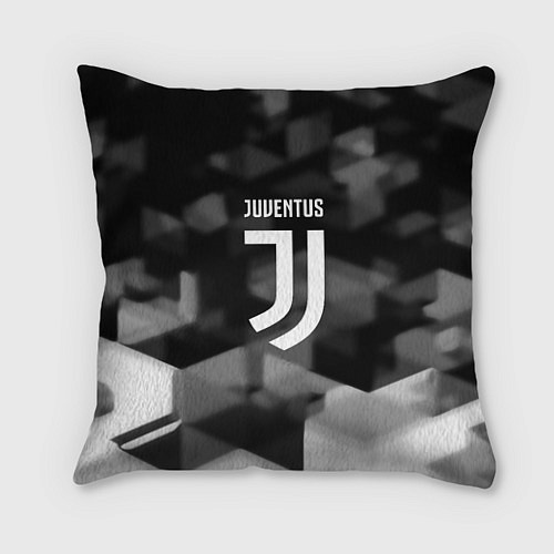 Подушка квадратная Juventus geometry fc / 3D-принт – фото 1