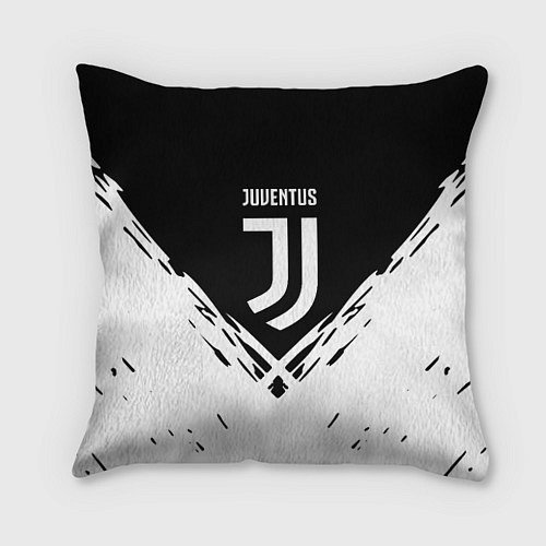 Подушка квадратная Juventus sport geometry fc club / 3D-принт – фото 1